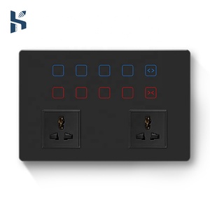 Interruttore a Muro Smart WiFi con Pannello Touch in Vetro Temperato e Cornice Metallica, Doppia Presa 10A 100-240V, Controllo App per Illuminazione e Tende - Product Image 2