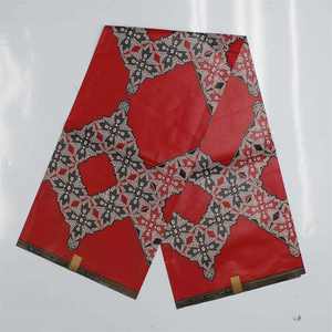 Tissu imprimé africain doré à motifs personnalisés en gros, 100 % coton, 6 yards, tissu ciré hollandais - Product Image 2