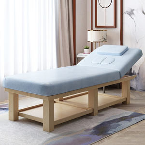 Table de massage haut de gamme en bois massif pour soins du visage et extensions de cils, idéale pour salons de beauté et gymnases, lit de beauté confortable et réglable, vente en gros - Product Image 6