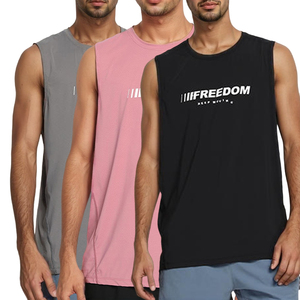 Sleeveless Tshirt Breathable Workout Sports Athletes Mens Men Fitness Sportswear O-Neck Plain - Product Image 4
