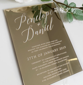 Miroir acrylique <span class=keywords><strong>plexiglas</strong></span> or miroir <span class=keywords><strong>invitation</strong></span> de <span class=keywords><strong>mariage</strong></span> - Product Image 3