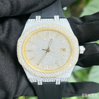 Оптовые мужские часы VVS Moissanite Iced Out в стиле хип-хоп с люминесцентным сапфиром, водонепроницаемость 50 м, проходят тест на алмазном тестере, механические часы APS