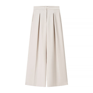 Set Estivo Casual da Donna con Gilet <span class=keywords><strong>Beige</strong></span> a V con Bottone Singolo e <span class=keywords><strong>Pantaloni</strong></span> <span class=keywords><strong>Lunghi</strong></span> con Zip, Moda Personalizzata - Product Image 4