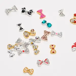 Berlian Imitasi Bentuk Simpul Kupu-kupu untuk Aksesori Kuku Desain Seni Dekorasi Perhiasan Berlian Imitasi Seni Kuku 3d