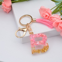 Personnalisé Brillant Mode Charme Alphabet Porte-clés Sac Pendentif Résine Lettre Initiale Porte-clés