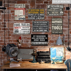 Insegna in Metallo Piatta con Citazioni Divertenti per Officina, Stampa 2D, Tema Utensili e Musica, Decorazione Murale per Laboratorio e Man Cave - Product Image 2