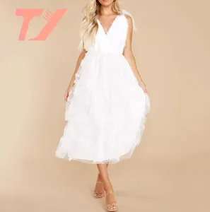 TUOYI Robes de soirée modestes à franges personnalisées de haute qualité pour femmes Robe florale personnalisée à impression numérique