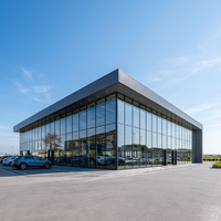 Bâtiment préfabriqué en structure métallique pour entrepôt, showroom préfabriqué, showroom automobile 4S, entrepôt