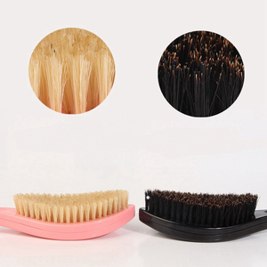 Brosse à barbe noire à poils de sanglier, accessoires de barbier, manche en plastique étanche, brosse à cheveux pour le nettoyage du visage, vente chaude - Product Image 6