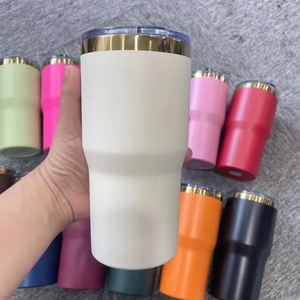 แก้วเคลือบสีทองชมพูส้มน้ำตาลเขียวโรสโกลด์ทองแดงขนาด 20 ออนซ์ พร้อมฝาเลื่อน - Product Image 3