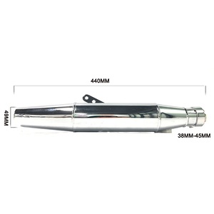 Silencieux droit d'échappement de moto modifié à l'ancienne Nouveau silencieux en acier lisse avec silencieux d'échappement modifié - Product Image 3