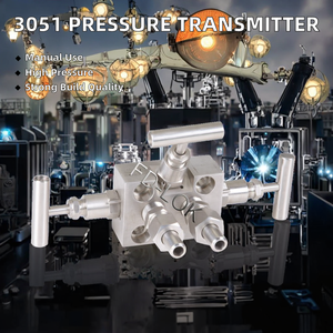 SS316 katup lipat ganda 3 arah Manual 3051 pemancar tekanan diferensial dengan jarum Stainless 316 untuk Gas suhu tinggi - Product Image 2