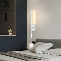 Appliques murales LED populaires en aluminium avec bras réglable et interrupteur indépendant pour lecture au chevet en intérieur