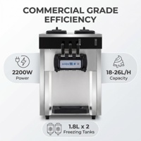 Machine à Glace Soft Commerciale Automatique en Acier Inoxydable 3 Saveurs (220V) pour Ingrédients Lait, Eau, Chocolat - Offre Spéciale
