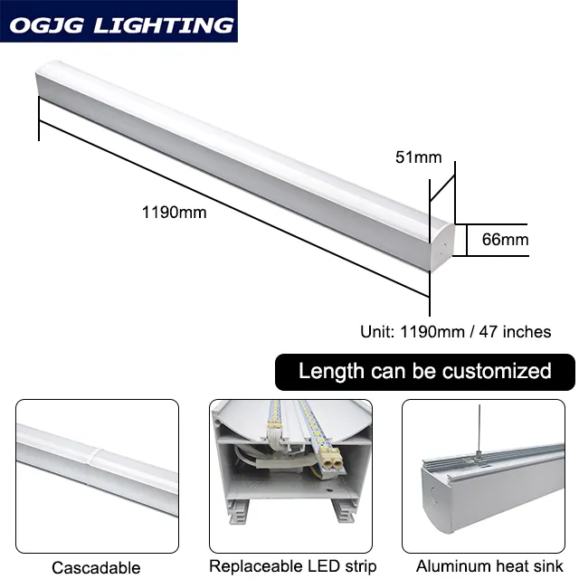 T8 2ft 3ft 4ft 5ft 6ft 8ft lineal de doble tubo de 30W 1,2 m luz SMD2835 T5 LED batten de