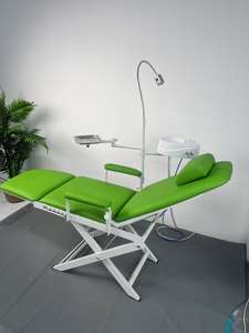 Riunito Odontoiatrico Portatile Pieghevole con Lampada Mobile Sedia Odontoiatrica Pieghevole con Sputacchiera e Vassoio Portastrumenti in Acciaio Inox - Product Image 3