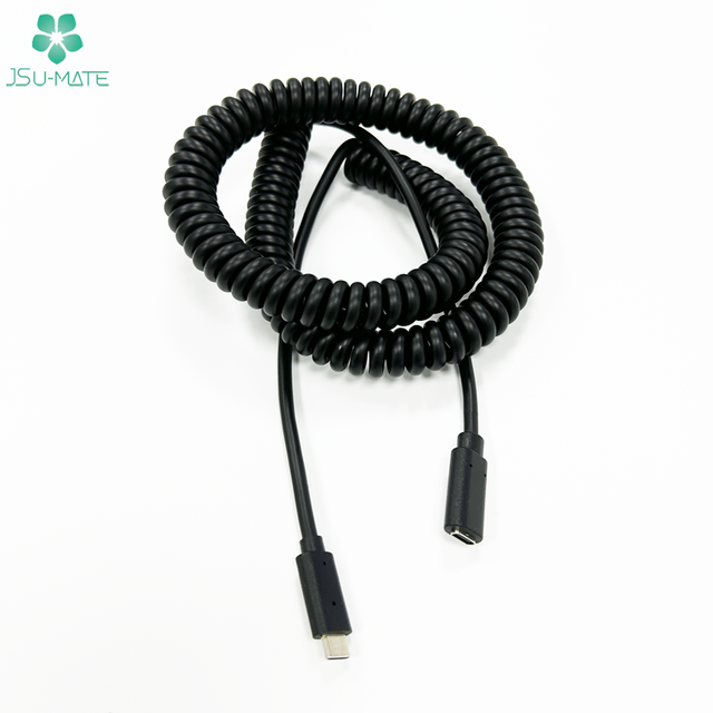 Factory Spiral USB Type C Extender Cable Custom Coil C Type USB Charging Data Cable USB C Coiled Cable