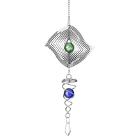 Nouveau style chinois Art cristal acier inoxydable miroir rotatif métal vent carillon maison cadeau