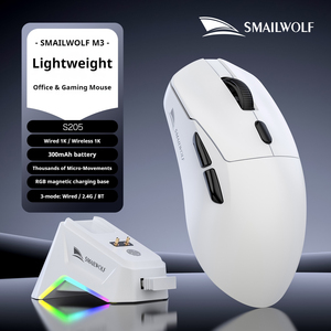 Smailwolf M3+ Souris de jeu sans fil à trois modes 12000 DPI S205 RGB 6 boutons programmables pour PC portable Esports Gamer - Product Image 2