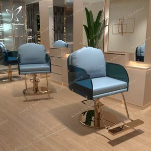 Fauteuil de barbier moderne en cuir PU pour salon de coiffure, réglable, pivotant, relevable, pour la coupe et le coiffage des cheveux, portable - Product Image 3