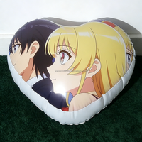 Coussin gonflable en PVC souple de haute qualité, motif cœur d'anime, pour la vente