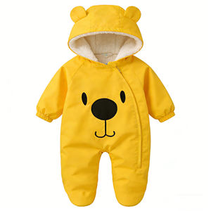 Mono de Invierno para Bebés Recién Nacidos, Niñas y Niños, OEM, Overol con Capucha Cálido para Bebés, Overol de Tela Gruesa y Suave - Product Image 3