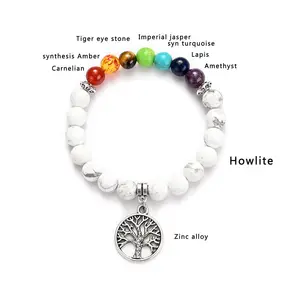 C & H Chakra 7 chakra Guérison spirituelle yoga pierre perle méditation relaxation anxiété bracelet pour femmes et hommes