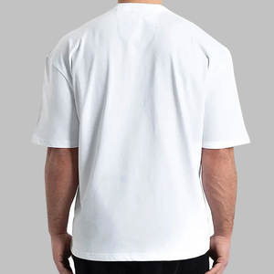 Camisetas Blancas de Moda al por Mayor con Hombros Caídos, de Algodón Pesado, Lisas y de Corte Holgado para Hombre, 100% Algodón, Cuello Redondo - Product Image 2