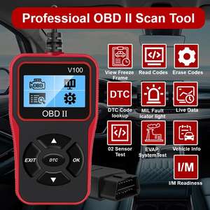 เครื่องมือวินิจฉัยปัญหาอัตโนมัติ V100สแกนเนอร์รถยนต์ทุกระบบแบบพกพา OBD2 OBDII - Product Image 6