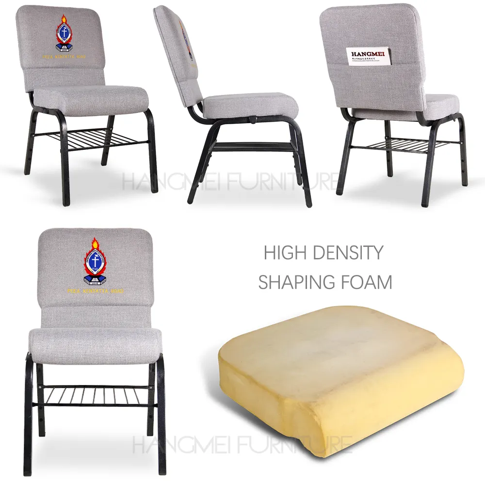 Недорогие Металлические сцепленные стулья 19 или 21 дюйм для съемки в аренду, штабелируемые стулья для поклонения церкви