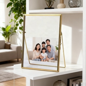 Cornice in vetro 6 colori stampati oro Display Stand in metallo cornice per foto con copertura in vetro da tavolo per la decorazione domestica - Product Image 2