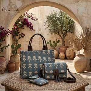 Bolso de mano para portátil con estampado artesanal, ecológico, de tela tipo alfombra, con dos cremalleras, correa de hombro de nailon, forro de algodón y detalles de rexeno. - Product Image 2