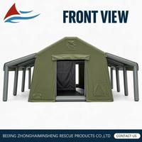 Tente gonflable quatre saisons à double couche pour 6-8 personnes, abri intégré basse pression, coupe-vent de niveau 8, en PVC ignifuge