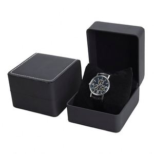 PU Leather <b>Rounded</b> Watch Jewelry Display Gift Storage <b>Boxes</b> with Tote Bag Matte Frosted Texture - Product Image 1