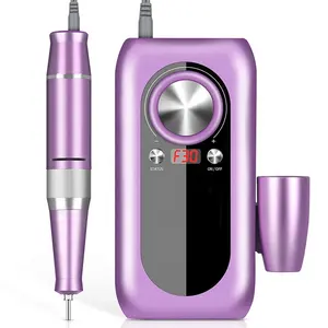 Taladro eléctrico profesional para manicura y pedicura, pulidor de uñas, portátil, recargable por USB, 2022 RPM, 30000