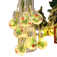 Nieuwe Kerstverlichting LED Koperdraad Kerstlampjes Lichtketting Kamer Dennennaald Rode Fruit Koperdraad Kerstverlichting