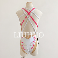 LIUHUO Filles Natation synchronisée Splicing White Mermaid Tail Pattern Competition Performance