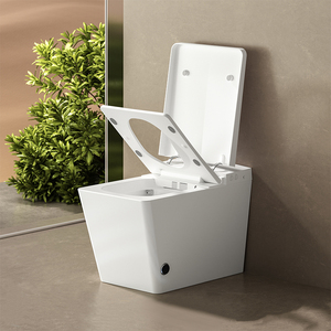 WC de luxe intelligent à pulvérisation d'eau automatique avec bidet chauffant, ensemble de cuvettes intelligentes carrées à poser au sol - Product Image 4