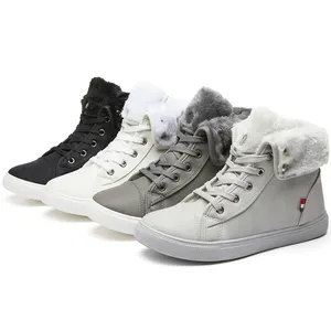 Classic Fluff Winter Boots Leather High Top Fur Lined Warm Outdoor Women's Fashion Boots