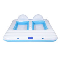 Plateforme flottante gonflable en PVC OEM la plus vendue, radeau de fête aquatique multi-personnes, épaissi et anti-fuite
