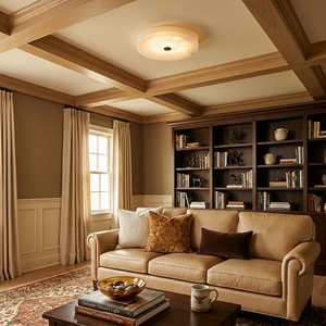 โคมไฟเพดานอะลาบาสเตอร์หินธรรมชาติทองเหลืองสไตล์โมเดิร์นหรูหราติดเพดานสำหรับห้องนอนห้องนั่งเล่นโรงแรมวิลล่าโรงงานขายส่งสั่งทำได้ - Product Image 2