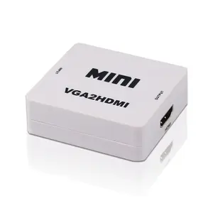 YUNZUO konverter adaptor VGA Mini ke HDMI, konverter adaptor VGA Mini 1080P 60Hz dengan antarmuka Audio HDMI ke VGA