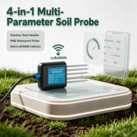 Capteur de sol LoRaWAN 4-en-1 IP68 à faible consommation avec protection contre la coupure de courant, température, humidité, pH et EC pour la surveillance des serres