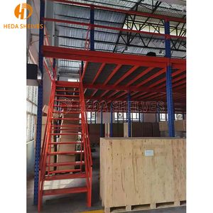 Suelo de ático de acero resistente, estructura de mezzanine con escalera, estante de varios niveles - Product Image 3