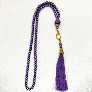 Rosario Islamico Unisex con 99 Perle in Resina, Perle di Vetro Imitazione per Preghiera Musulmana, Pendente con Nappa Islamica, Tasbih Musulmano per Preghiera - Product Image 5
