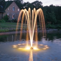 Fuente de Cascada Comercial Moderna de Acero Inoxidable Optimum Show con Luces LED Multicolor y Control por Música/PLC/DMX512, Ecológica