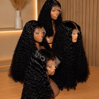 Perruque de cheveux humains bouclés bruts birmans 13x4 HD Lace Frontal sans colle, pré-coupée, en cheveux vietnamiens bruts pour femmes noires