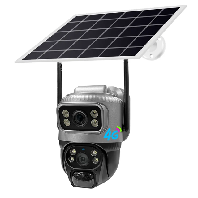 V380 Solar Powered 4G Low Power Waterproof Wireless HD Full Color Monitor CMOS Imaging Binocular Surveillance Camera Cloud