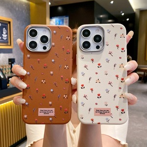Funda Protectora de Alta Calidad con Diseño de Flores Pequeñas para iPhone 17 Air 13 14 15 16 <span class=keywords><strong>Pro</strong></span> Max, Textura de Cuero TPU - Product Image 1