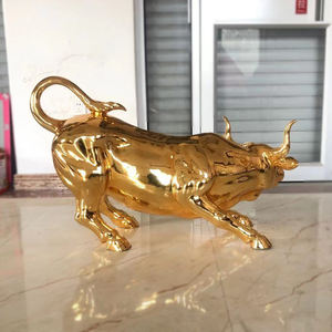 Statue de taureau en cuivre personnalisée en usine, produits de décoration d'intérieur, sculpture en métal, couleur dorée, ornements de taureau en laiton, sculpture en laiton - Product Image 4